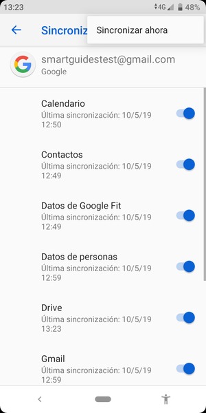 Seleccione Sincronizar ahora