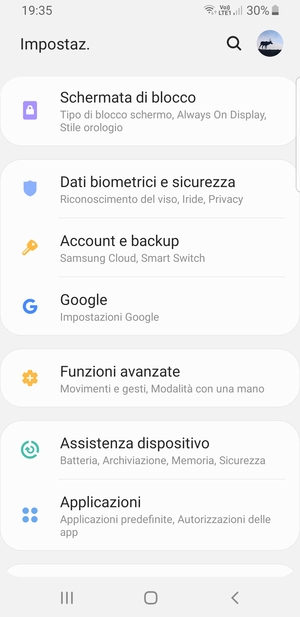 Scorri e seleziona Dati biometrici e sicurezza