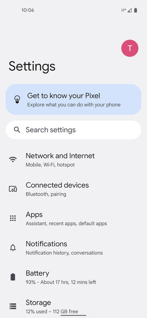 Select Network and Internet