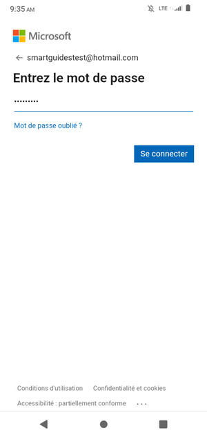 Saisissez votre mot de passe et sélectionnez Se connecter