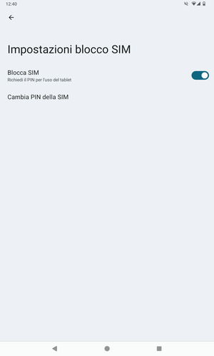 Seleziona Cambia PIN della SIM