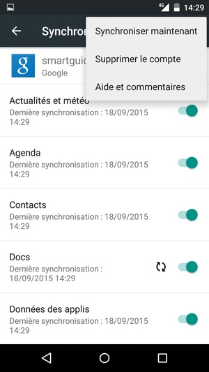 Sélectionnez Synchroniser maintenant
