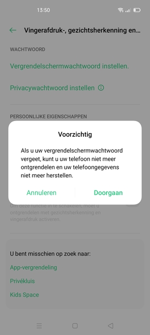 Selecteer Doorgaan