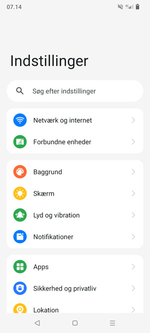 Vælg Netværk og internet