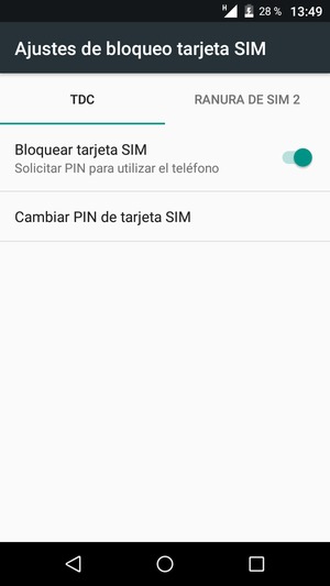 Seleccione Public y Cambiar PIN de tarjeta SIM