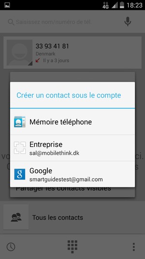 Sélectionnez votre compte Google