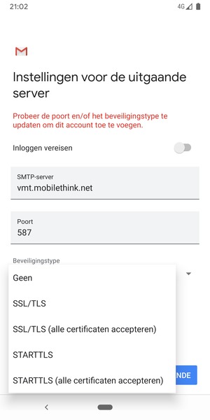 Selecteer Geen