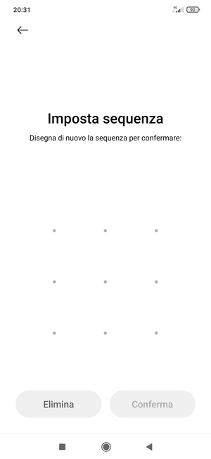 Disegna nuovamente la sequenza di sblocco