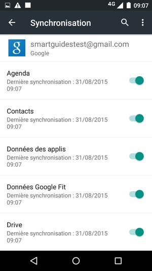 Sélectionnez le bouton du Menu