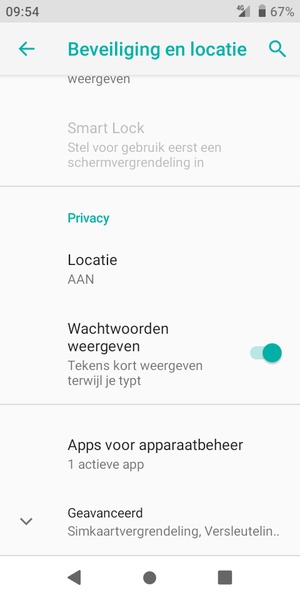 Scroll naar en selecteer Locatie