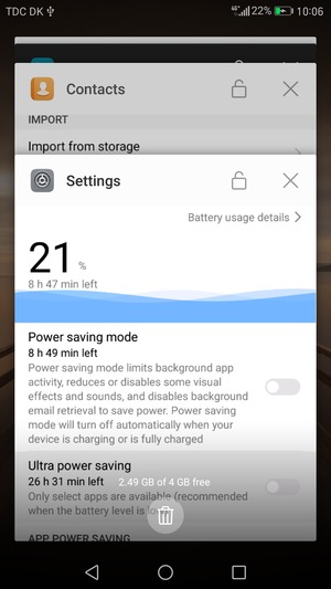 Select the Delete  icon to close all running apps
