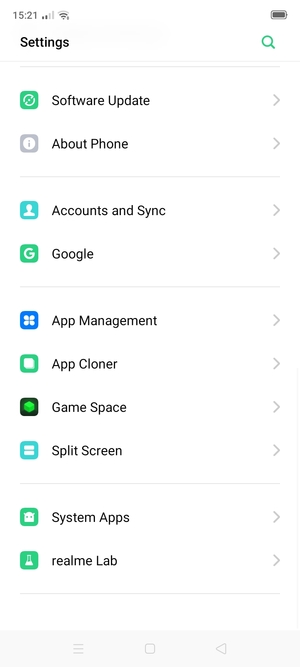 Scroll to and select Software Update