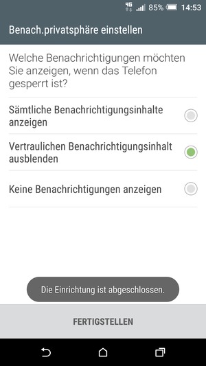 Wählen Sie FERTIGSTELLEN