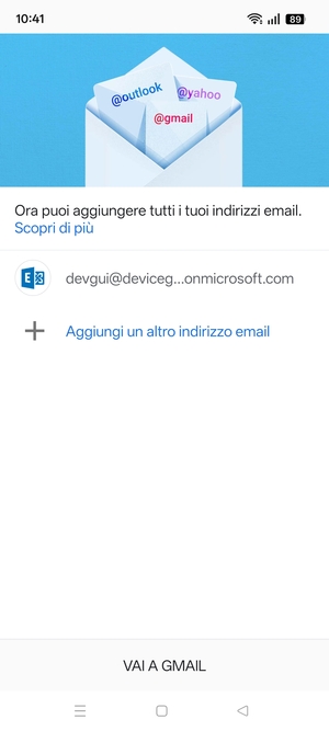 Seleziona VAI A GMAIL