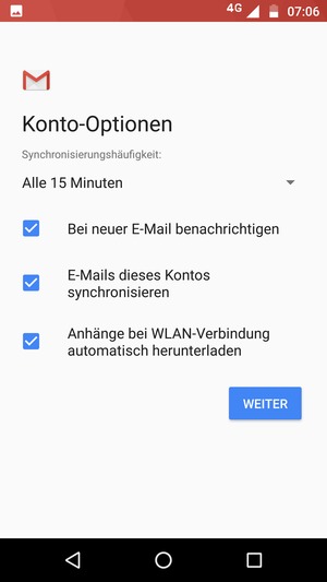 Wählen Sie WEITER