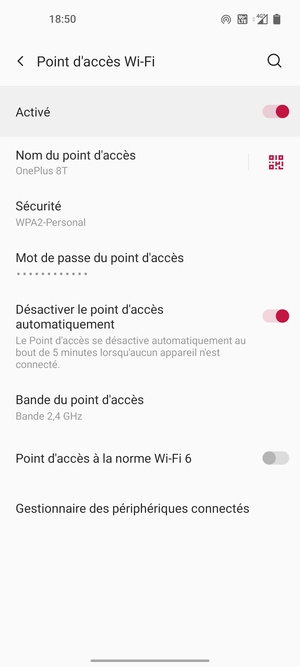 Votre téléphone est maintenant configuré pour être utilisé comme modem