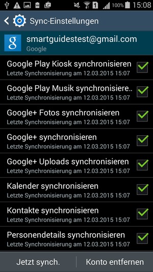Stellen Sie sicher, dass Kontakte synchronisieren ausgewählt ist