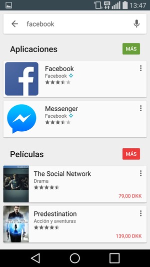Seleccione la aplicación