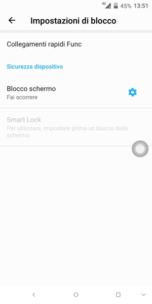 Seleziona Blocco schermo