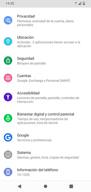 Seleccione Seguridad
