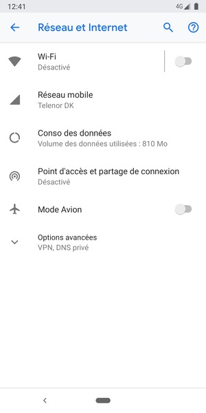 Sélectionnez Réseau mobile