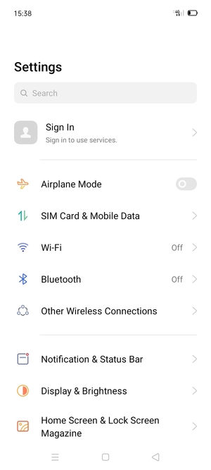 Select SIM Card & Mobile Data