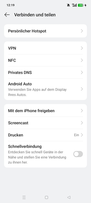 Wählen Sie Persönlicher Hotspot