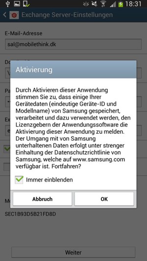 Wählen Sie OK