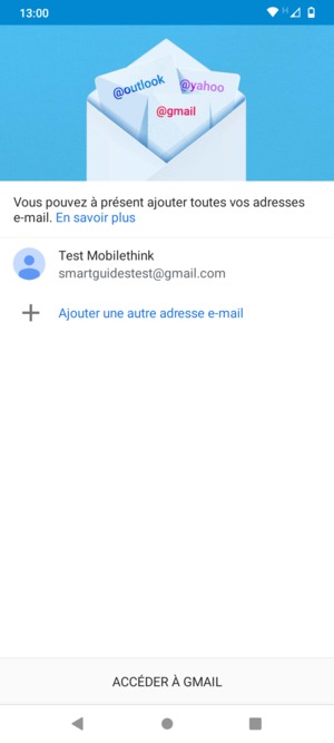Sélectionnez ACCÉDER À GMAIL