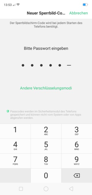 Geben Sie einen Code ein