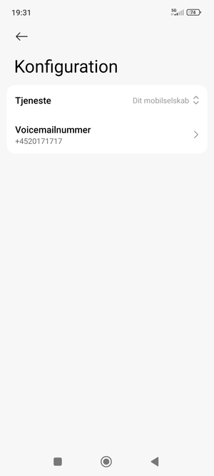 Vælg Voicemailnummer