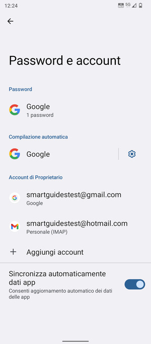 Seleziona il tuo account Google