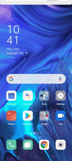Slide down the top menu
