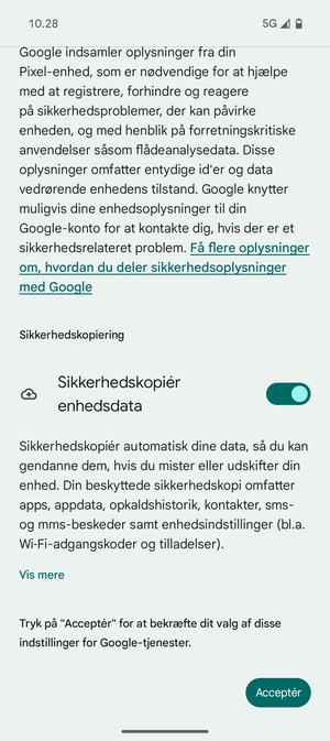 Vælg Acceptér