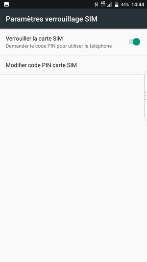 Sélectionnez Modifier code PIN carte SIM