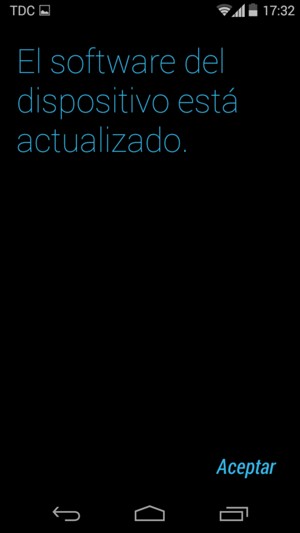 Si su teléfono está actualizado, verá la siguiente pantalla.
