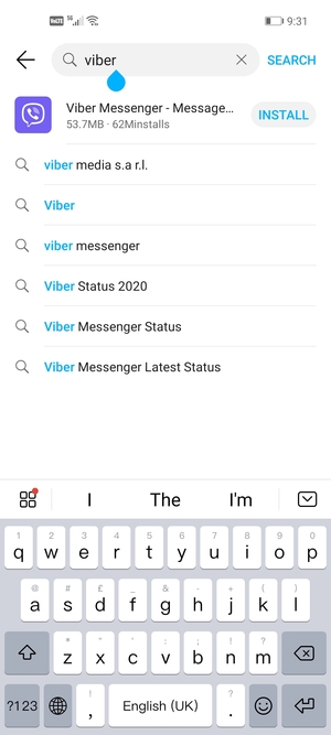 Enter the app name and select SEARCH