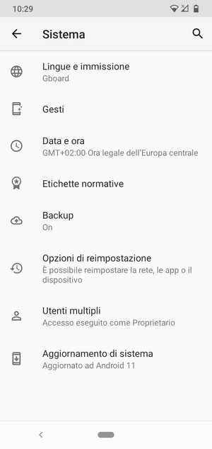 Seleziona Aggiornamento di sistema