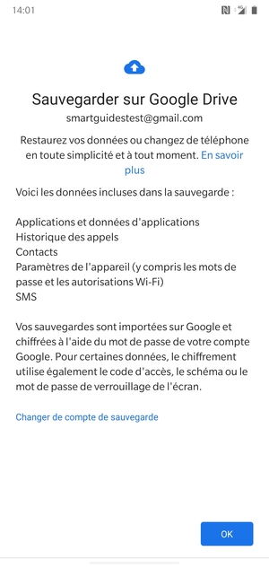 Sélectionnez OK