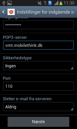 Scroll ned og vælg Næste