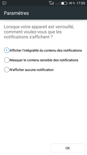 Sélectionnez votre option préférée et sélectionnez OK