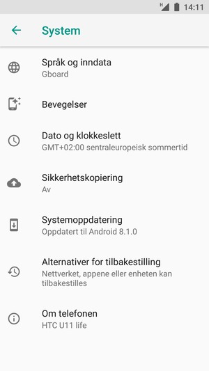 Velg Systemoppdatering