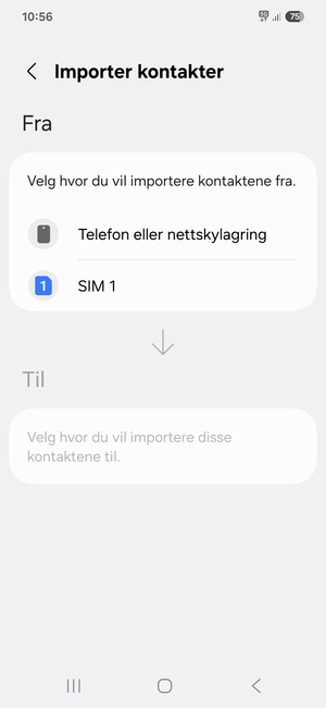 Velg SIM 1 eller SIM 2