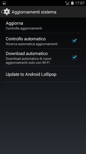 Seleziona Aggiorna