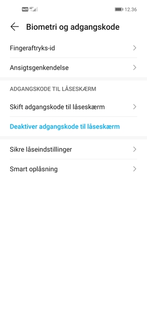 Din telefon er nu sikret med en skærmlås