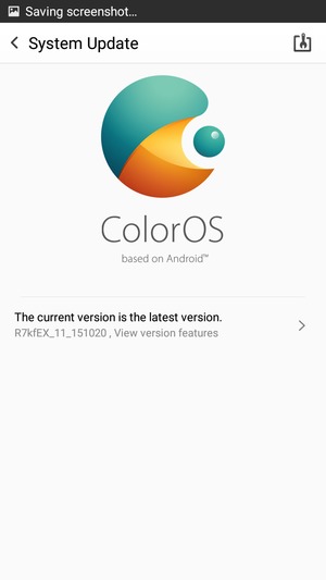 If your phone is up to date, you will see the following screen