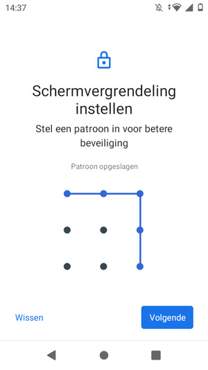 Teken een ontgrendelingspatroon en selecteer Volgende