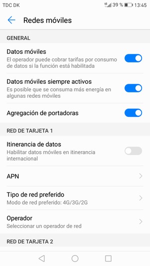 Para cambiar la red en caso de problemas de conectividad, seleccione Operador