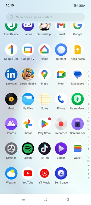Scroll to and select Settings