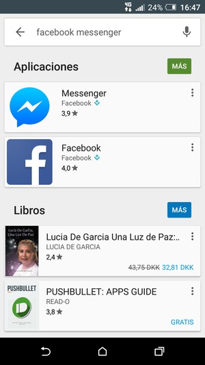 Seleccione la aplicación